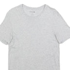 LACOSTE Mens Grey Crew Neck Short Sleeve T-Shirt M Cotton Casual Essential