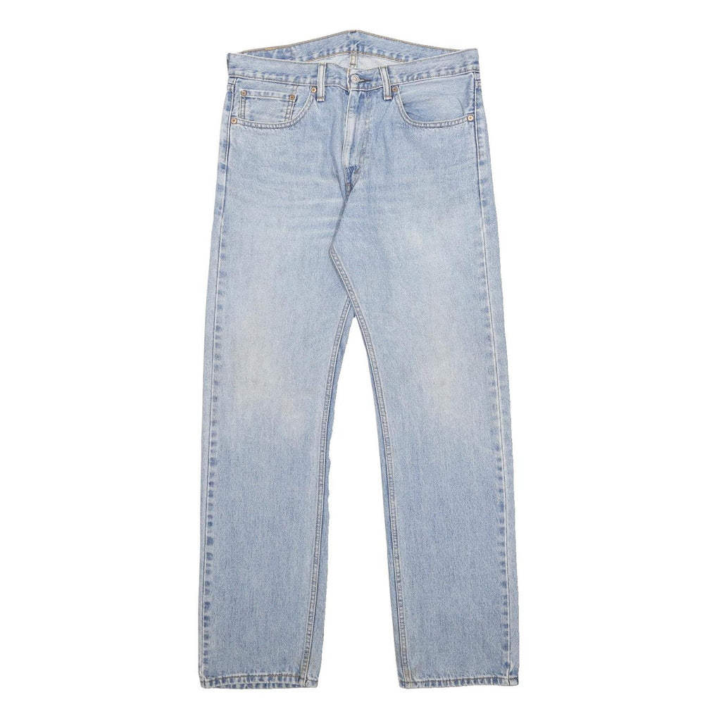LEVI'S 505 Mens Jeans Blue Regular Straight Denim Light W34 L34 Zip Cotton