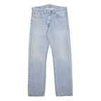 LEVI'S 505 Mens Jeans Blue Regular Straight Denim Light W34 L34 Zip Cotton