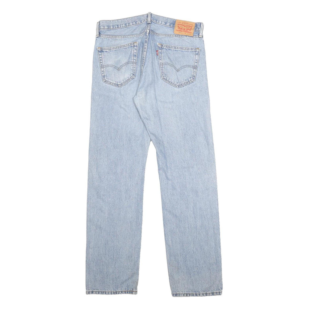 LEVI'S 505 Mens Jeans Blue Regular Straight Denim Light W34 L34 Zip Cotton
