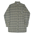 BREMO Long Mens Lumberjack Shirt Green Check Long Sleeve M