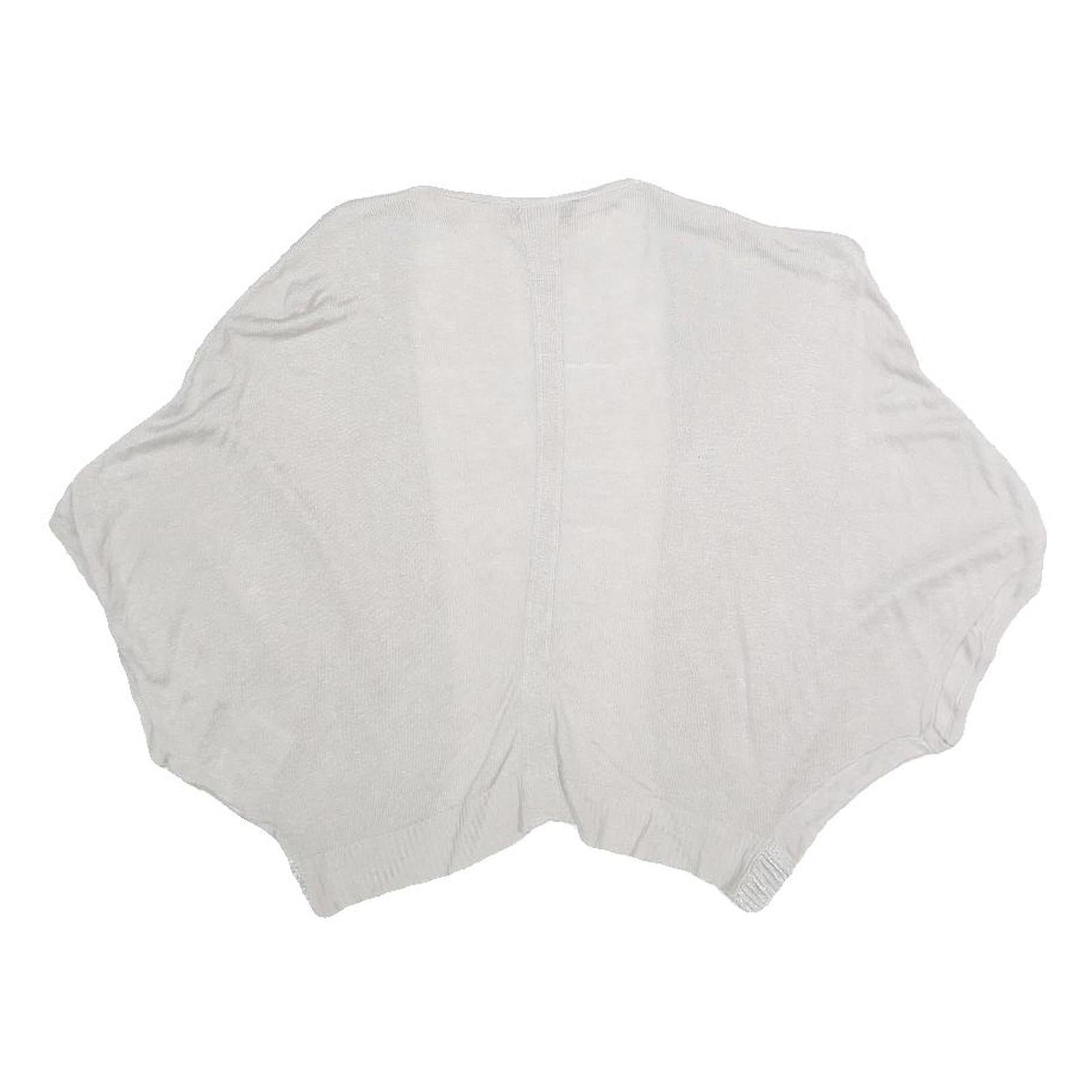 TED BAKER Womens White Cropped Top Short Sleeve Open Front S Cotton Blend