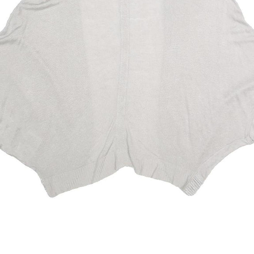 TED BAKER Womens White Cropped Top Short Sleeve Open Front S Cotton Blend