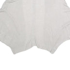 TED BAKER Womens White Cropped Top Short Sleeve Open Front S Cotton Blend