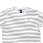 CREW CLOTHING Mens White & Black Striped T-Shirt XL Short Sleeve Crew Neck