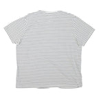 CREW CLOTHING Mens White & Black Striped T-Shirt XL Short Sleeve Crew Neck