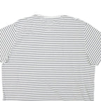 CREW CLOTHING Mens White & Black Striped T-Shirt XL Short Sleeve Crew Neck