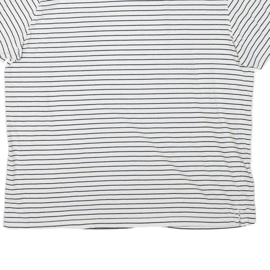 CREW CLOTHING Mens White & Black Striped T-Shirt XL Short Sleeve Crew Neck