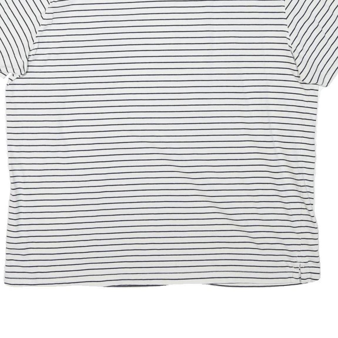 CREW CLOTHING Mens White & Black Striped T-Shirt XL Short Sleeve Crew Neck