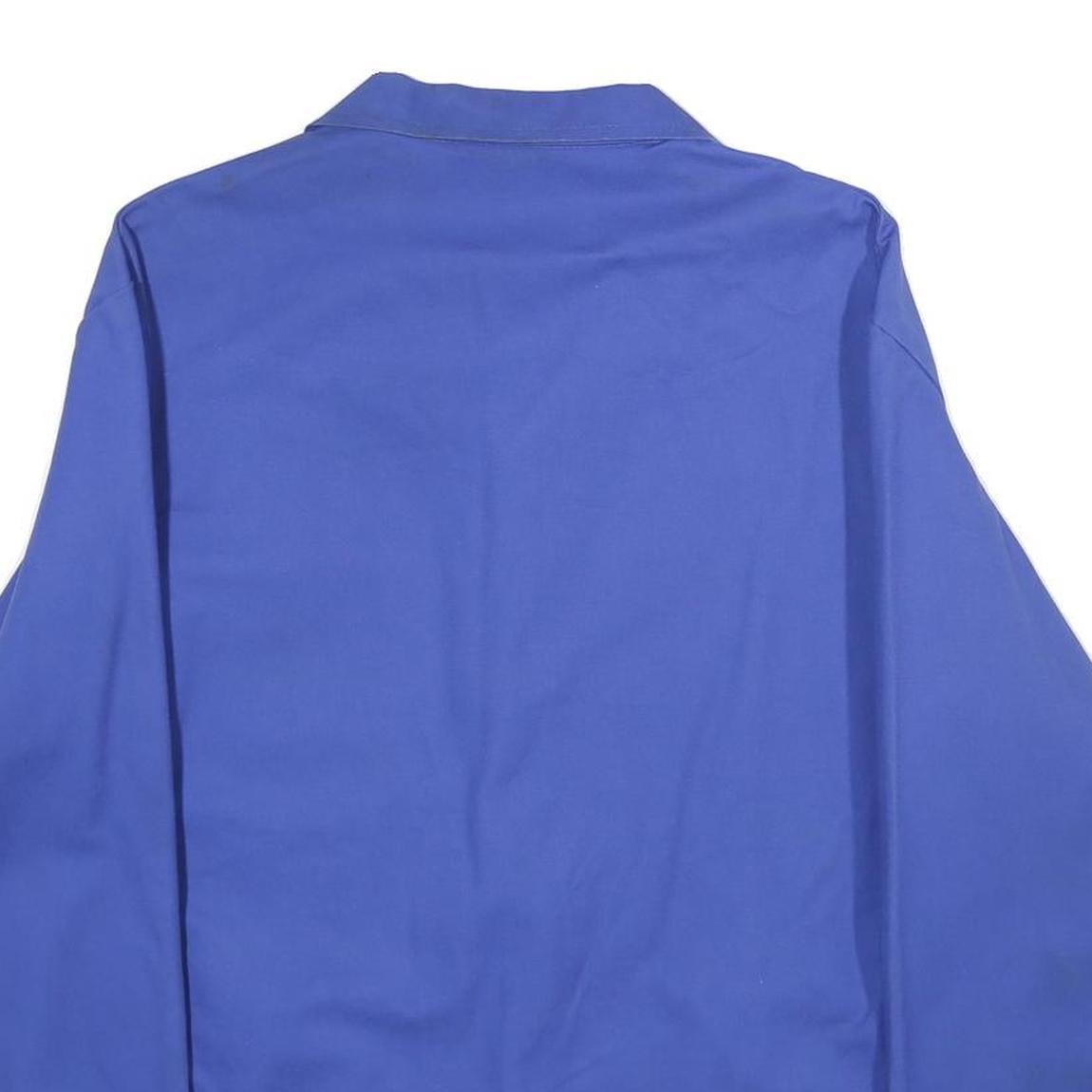 FISCHER PECHEUR Mens Blue Cotton Blend Button Jacket L Workwear Logo Patch