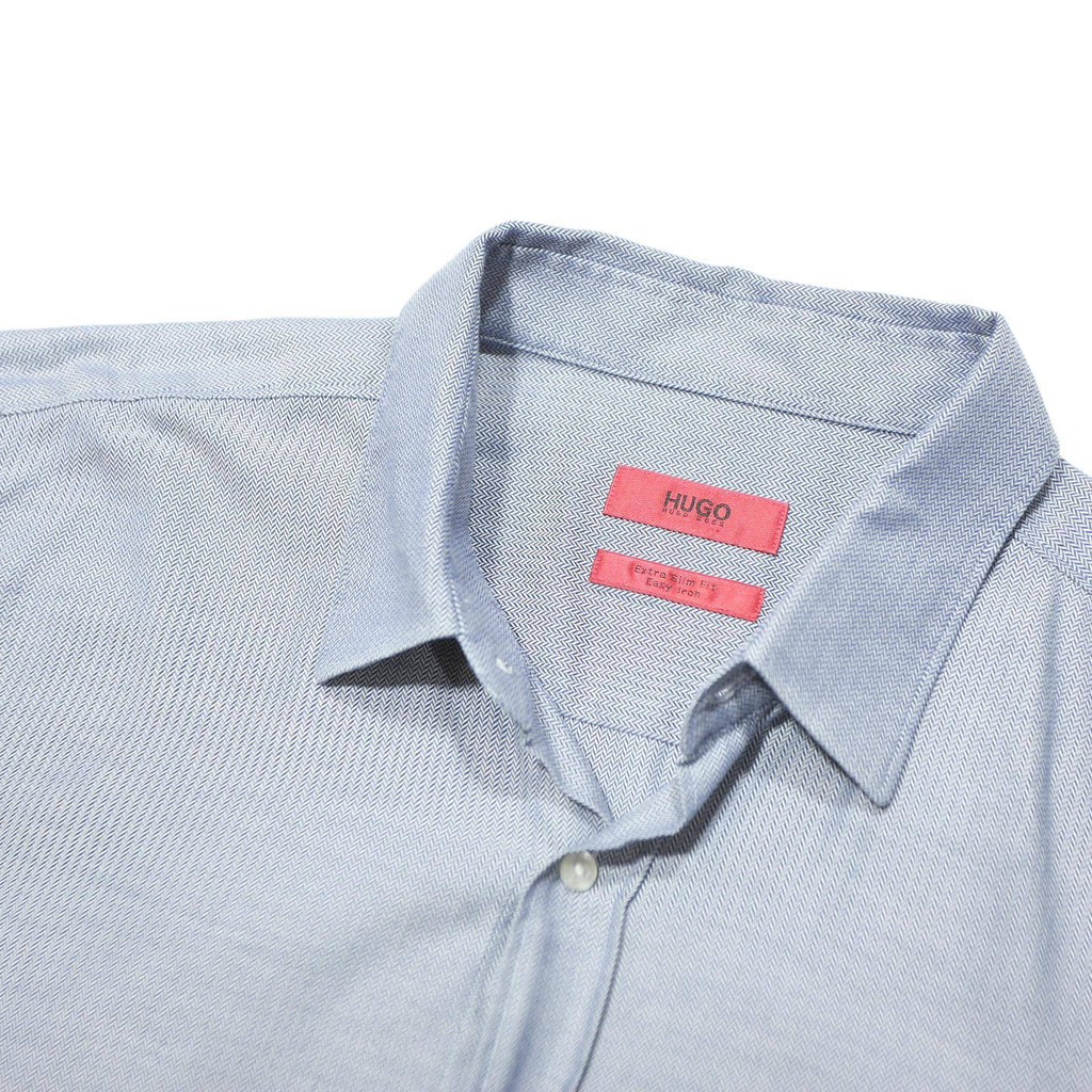 HUGO BOSS Mens Blue Shirt M Cotton Formal Long Sleeve Classic