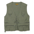 STUCKIAG THUN Mens Green Cotton Blend Zip Jacket M Utility Multi Pocket Vest