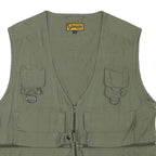 STUCKIAG THUN Mens Green Cotton Blend Zip Jacket M Utility Multi Pocket Vest