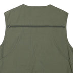 STUCKIAG THUN Mens Green Cotton Blend Zip Jacket M Utility Multi Pocket Vest