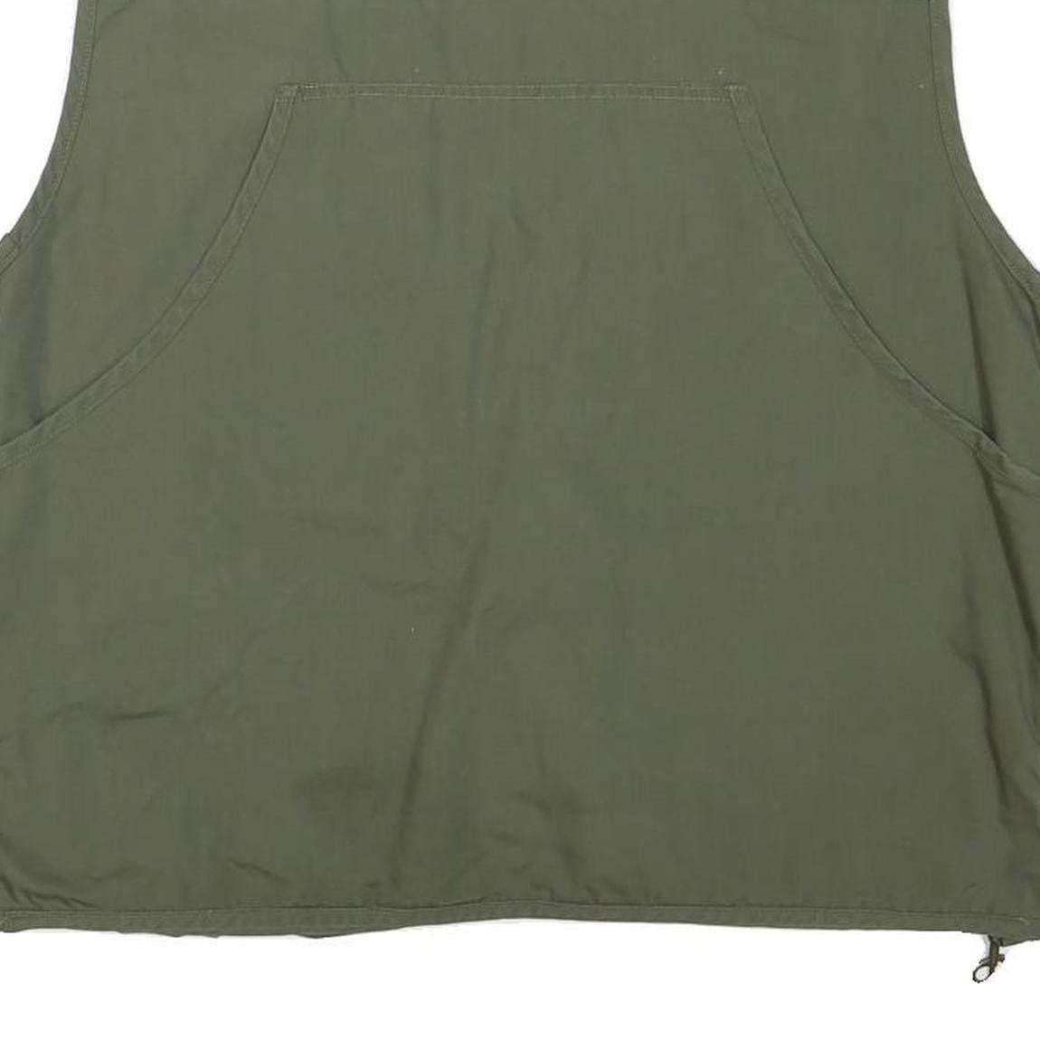 STUCKIAG THUN Mens Green Cotton Blend Zip Jacket M Utility Multi Pocket Vest