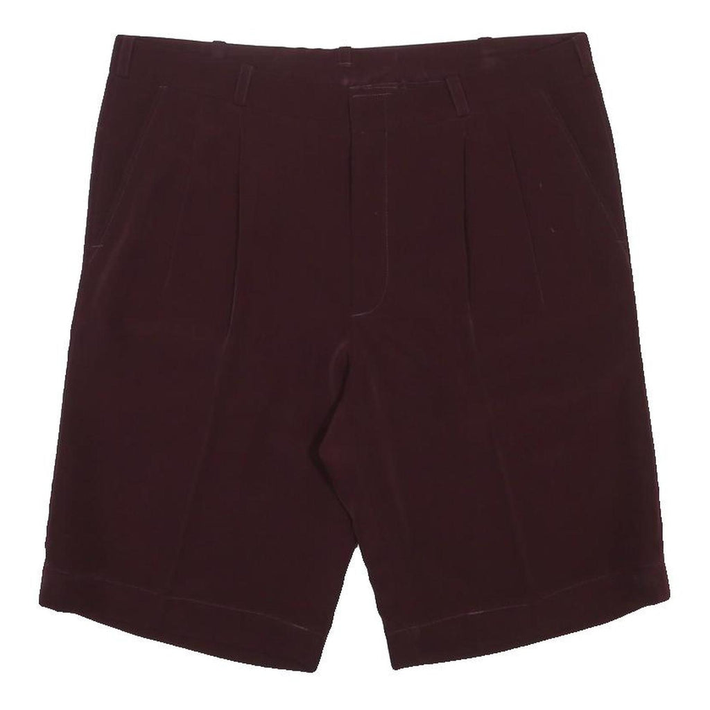 Mens Burgundy Casual Woven Shorts L W37 Classic Fit Summer Wear