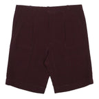 Mens Burgundy Casual Woven Shorts L W37 Classic Fit Summer Wear