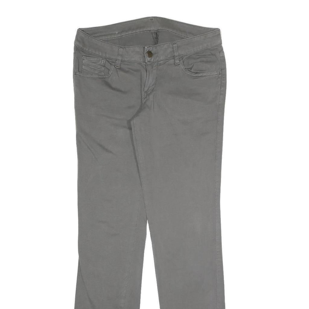 DIESEL Womens Cotton Blend Grey Slim Straight Trousers W28 L30 Stylish Comfort