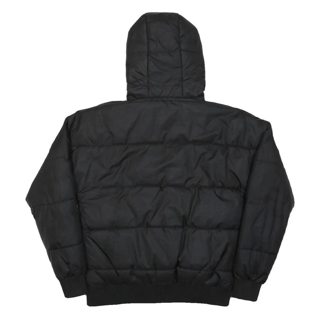 ELLESSE Womens Black Puffer Hooded Jacket UK 6 Polyester Zip Outdoor Winter