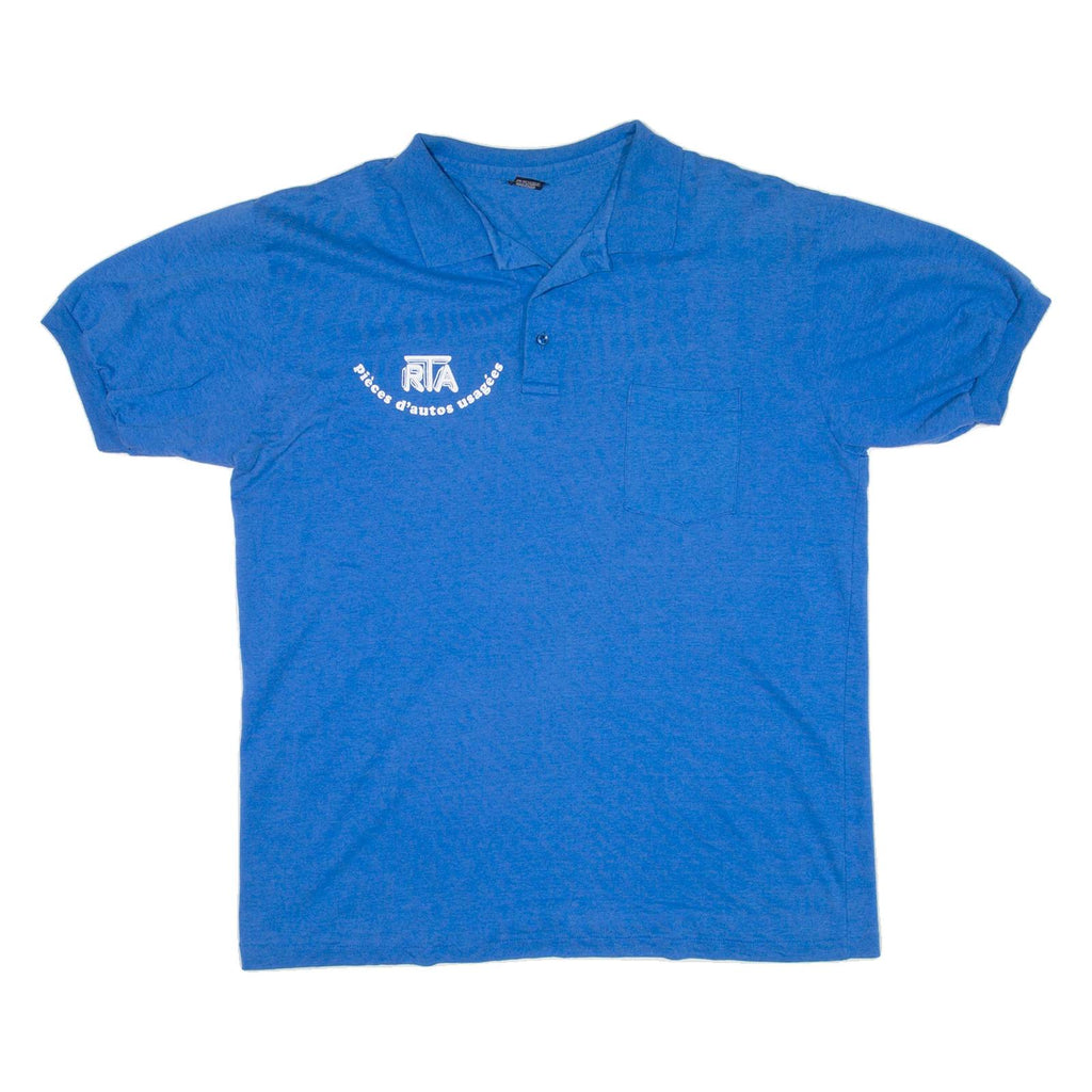 SCREEN STARS Mens Polo Shirt Blue XL