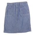 EDDIE BAUER Womens Blue Denim A-Line Knee Length Cotton Blend Skirt M Casual