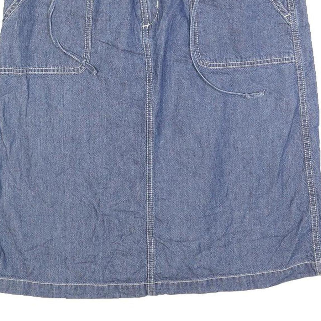 EDDIE BAUER Womens Blue Denim A-Line Knee Length Cotton Blend Skirt M Casual