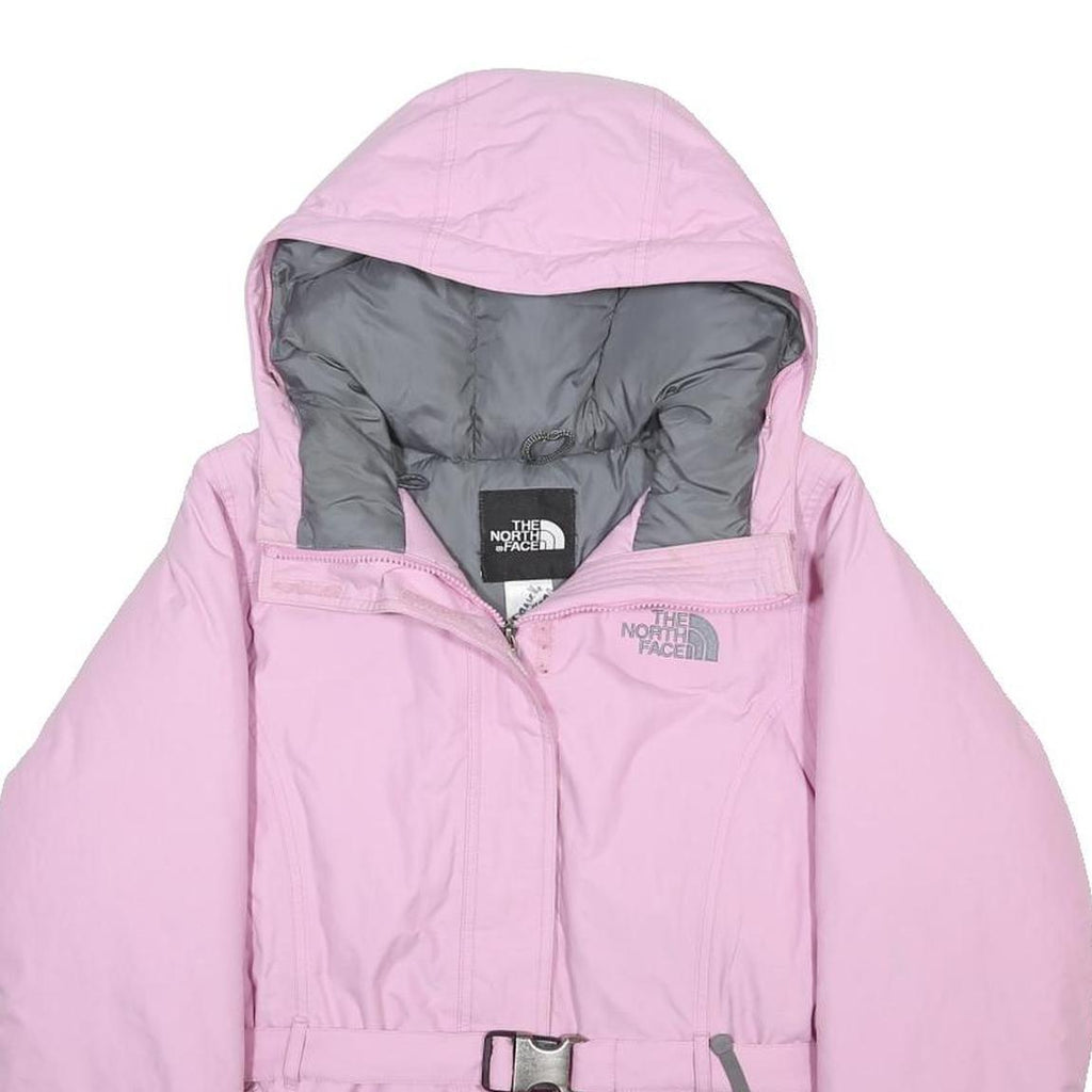 THE NORTH FACE Womens Pink & Grey Outdoor Jacket S Woven Zip Hooded 550