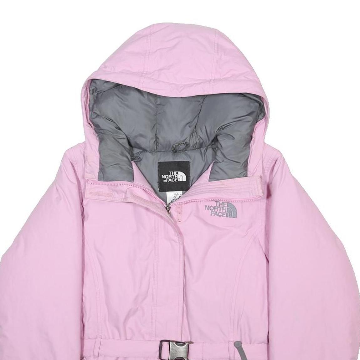 THE NORTH FACE Womens Pink & Grey Outdoor Jacket S Woven Zip Hooded 550