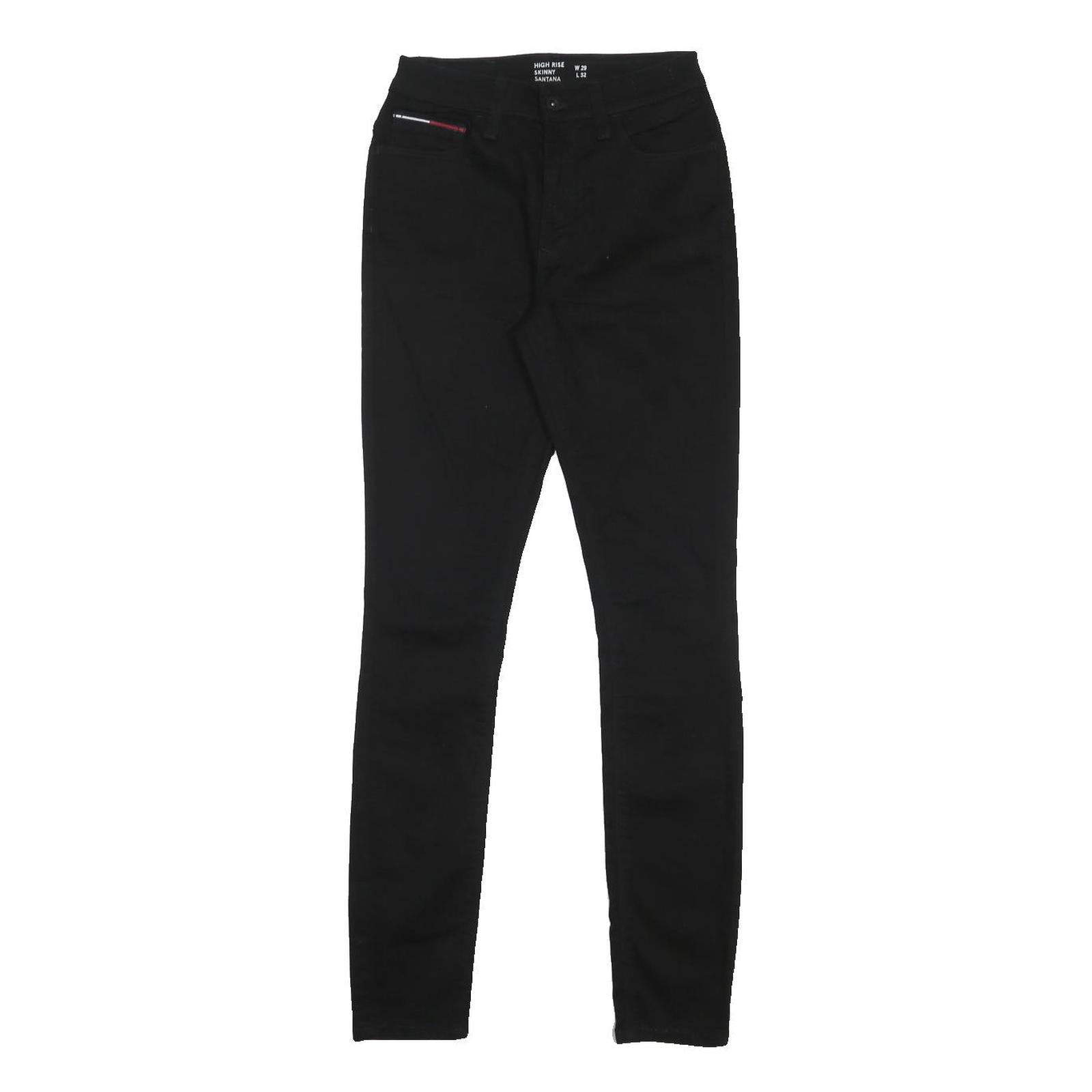 TOMMY HILFIGER Womens Black Slim Skinny Denim W25 L32 High Rise Jeans