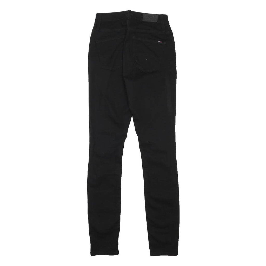 TOMMY HILFIGER Womens Black Slim Skinny Denim W25 L32 High Rise Jeans