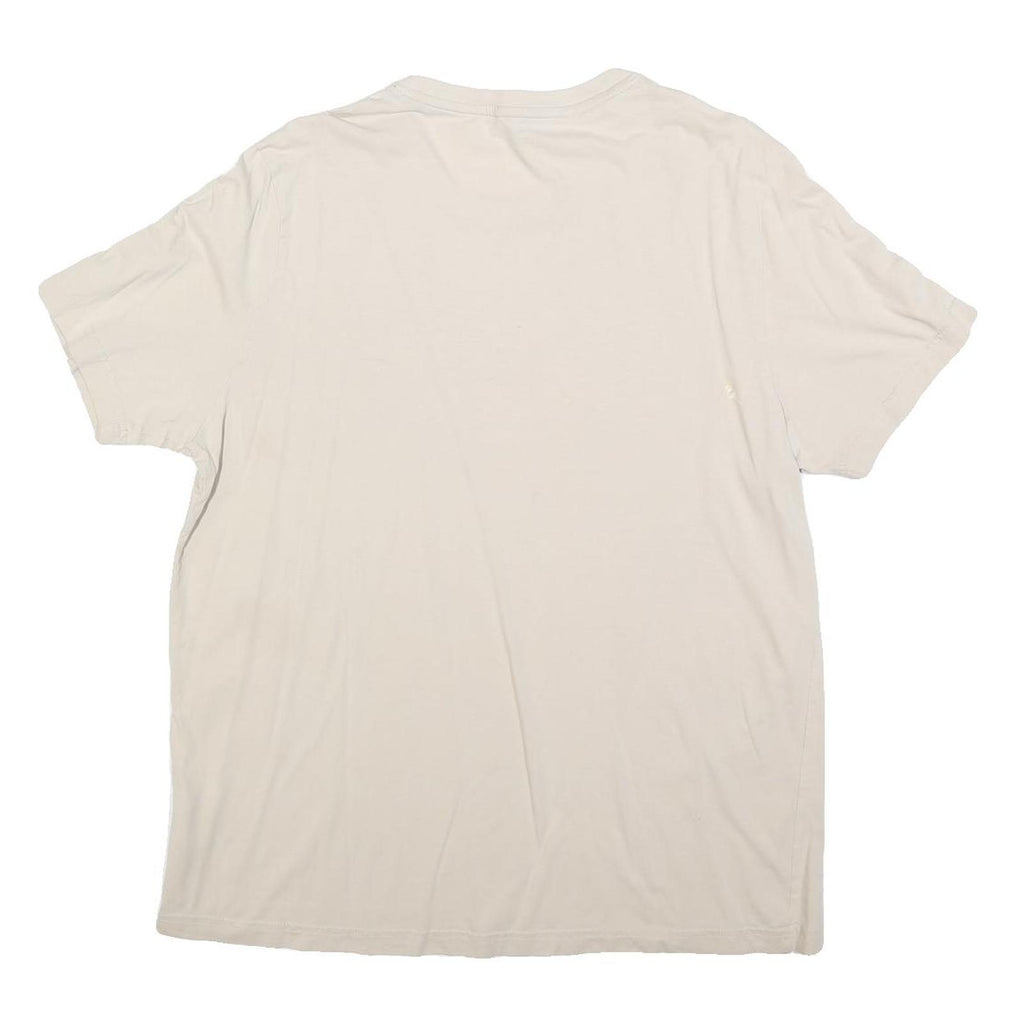 PUMA Mens Beige White Logo Short Sleeve Crew Neck Cotton Blend XL T-Shirt