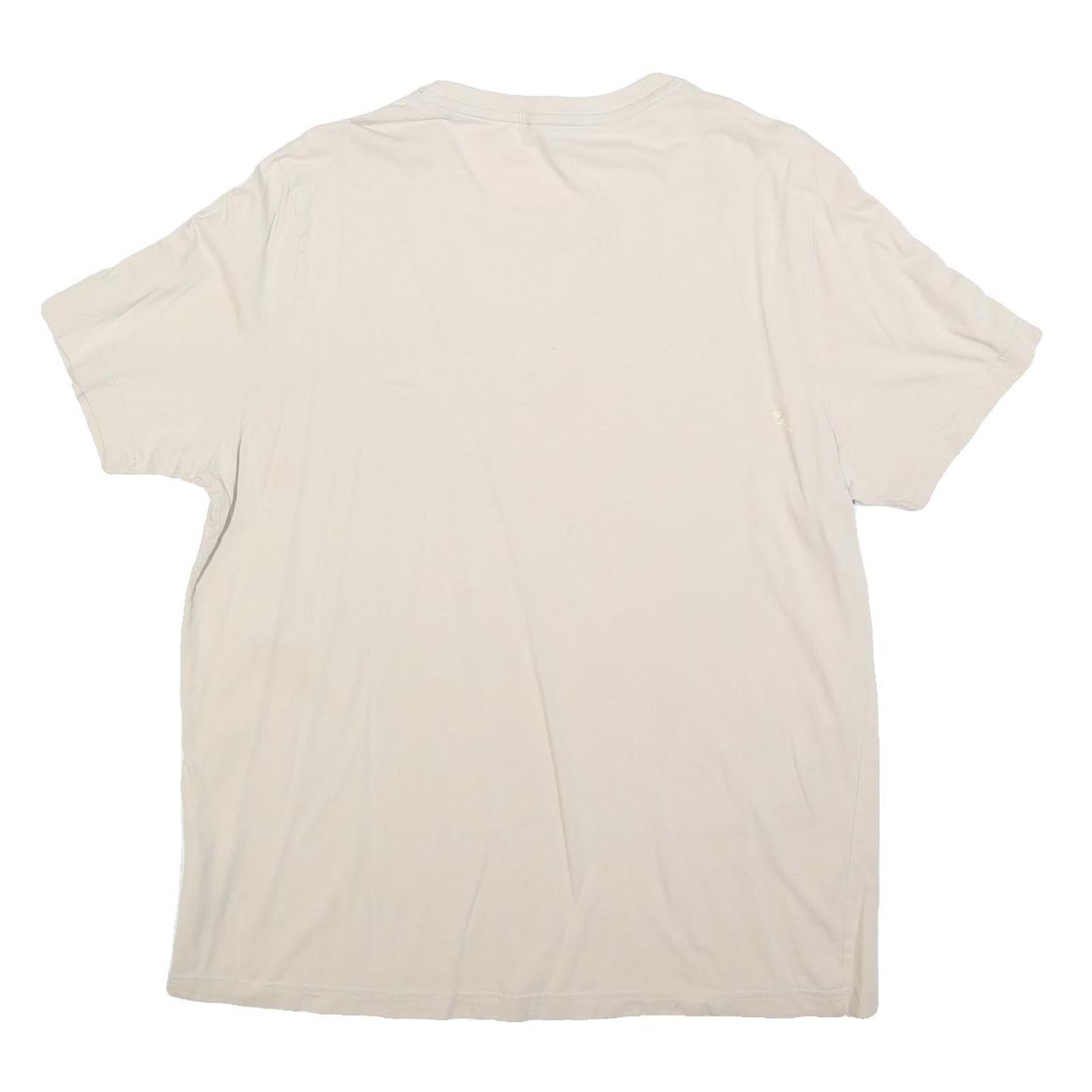 PUMA Mens Beige White Logo Short Sleeve Crew Neck Cotton Blend XL T-Shirt