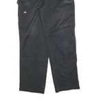 DICKIES Mens Cotton Blend Black Relaxed Straight Trousers W36 L32 Workwear Zip