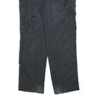 DICKIES Mens Cotton Blend Black Relaxed Straight Trousers W36 L32 Workwear Zip