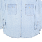 CALVIN KLEIN Mens Blue Denim Shirt L Classic Cotton Long Sleeve Button Pocket