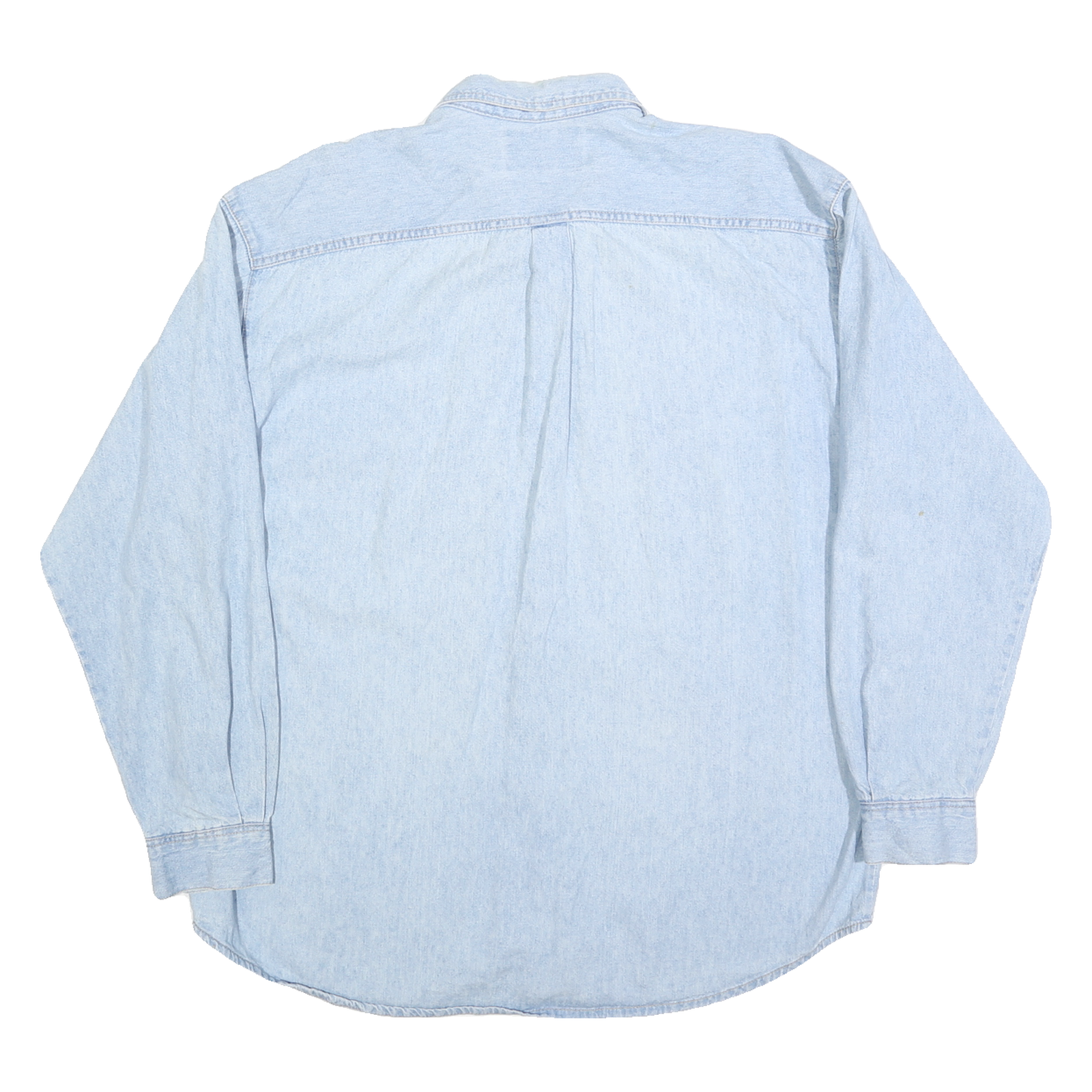 CALVIN KLEIN Mens Blue Denim Shirt L Classic Cotton Long Sleeve Button Pocket