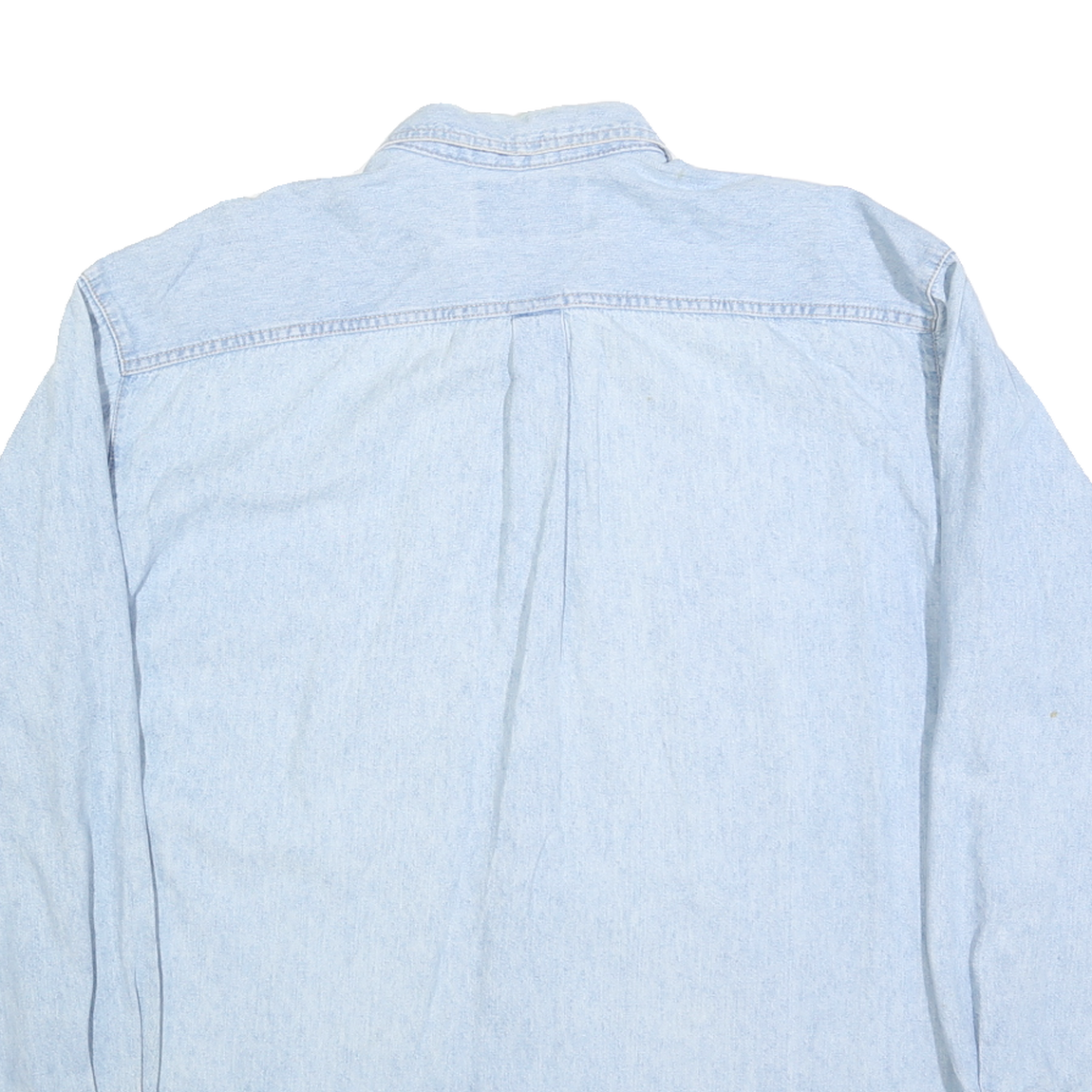 CALVIN KLEIN Mens Blue Denim Shirt L Classic Cotton Long Sleeve Button Pocket