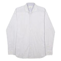 TED BAKER Mens White & Grey Stripe Shirt M Classic Fit Button Down Collar