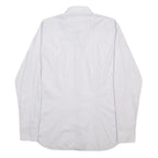 TED BAKER Mens White & Grey Stripe Shirt M Classic Fit Button Down Collar