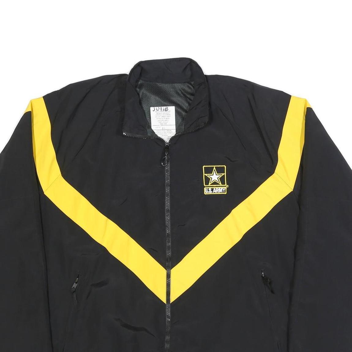 NIB Womens Black & Yellow U.S. Army Zip Nylon Jacket M Casual Outerwear