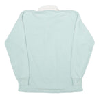 LAND'S END Womens Pale Blue & White Long Sleeve Plain M Cotton Polo Shirt