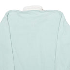 LAND'S END Womens Pale Blue & White Long Sleeve Plain M Cotton Polo Shirt