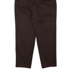 DRESSBARN Womens Cotton Blend Brown Relaxed Straight Trousers W30 L30 Formal