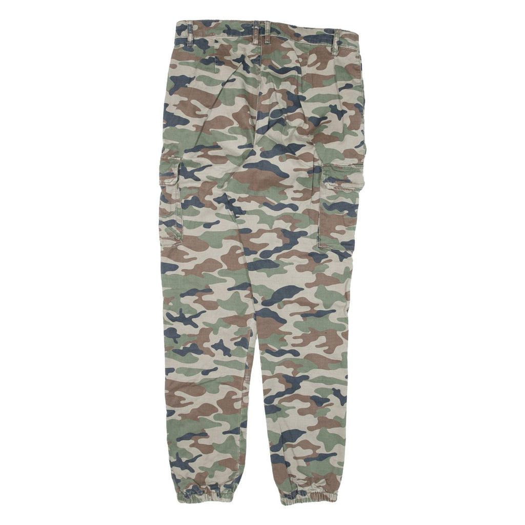 TAKKY WEIJL Cargo Camo Womens Trousers Green Slim Tapered W29 L26