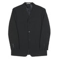 ANGELO LITRICO Mens Black Classic Jacket L Polyester Blend Plain Button Closure