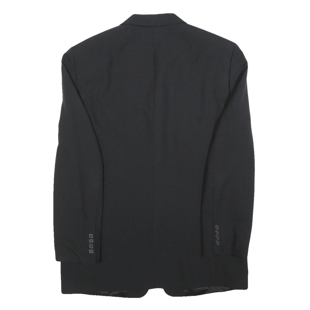 ANGELO LITRICO Mens Black Classic Jacket L Polyester Blend Plain Button Closure