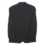 ANGELO LITRICO Mens Black Classic Jacket L Polyester Blend Plain Button Closure
