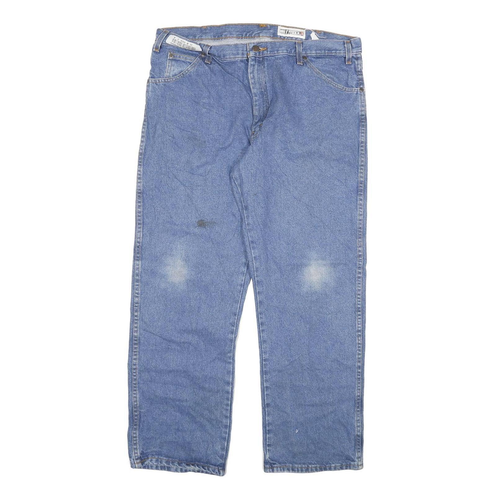 DICKIES Mens Regular Blue Denim Jeans W38 L30 Cotton Blend Zip Casual Workwear