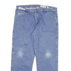 DICKIES Mens Regular Blue Denim Jeans W38 L30 Cotton Blend Zip Casual Workwear