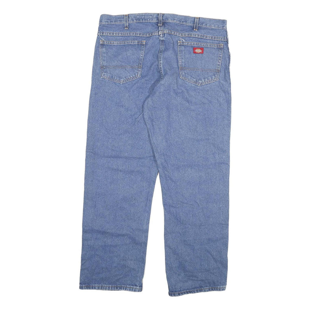 DICKIES Mens Regular Blue Denim Jeans W38 L30 Cotton Blend Zip Casual Workwear